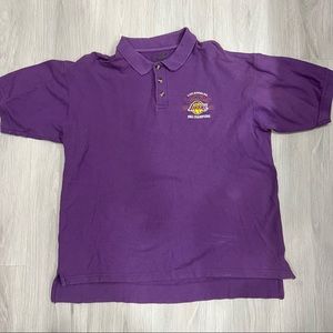 vintage 2002 lakers nba championships polo
